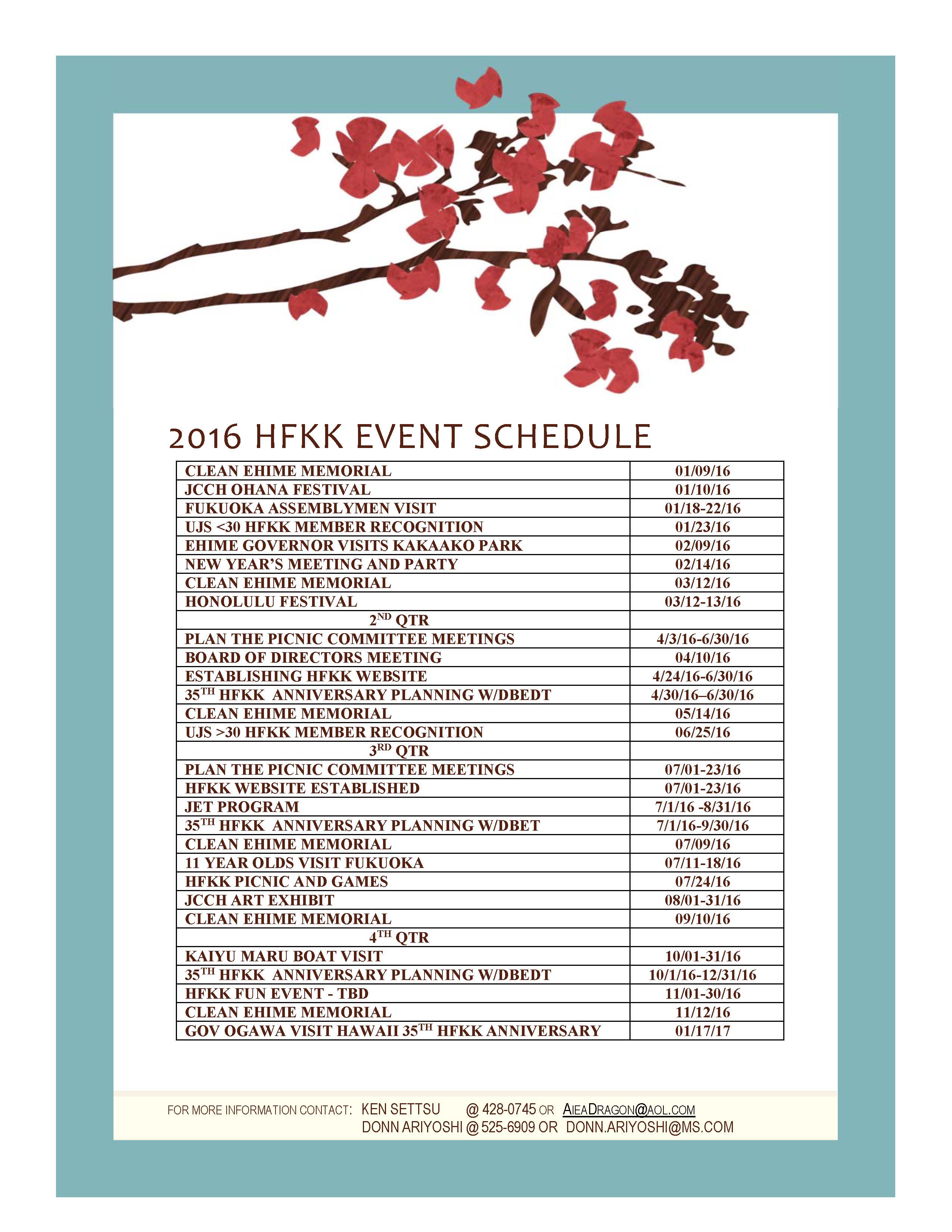 160504 EVENTS SCHEDULE